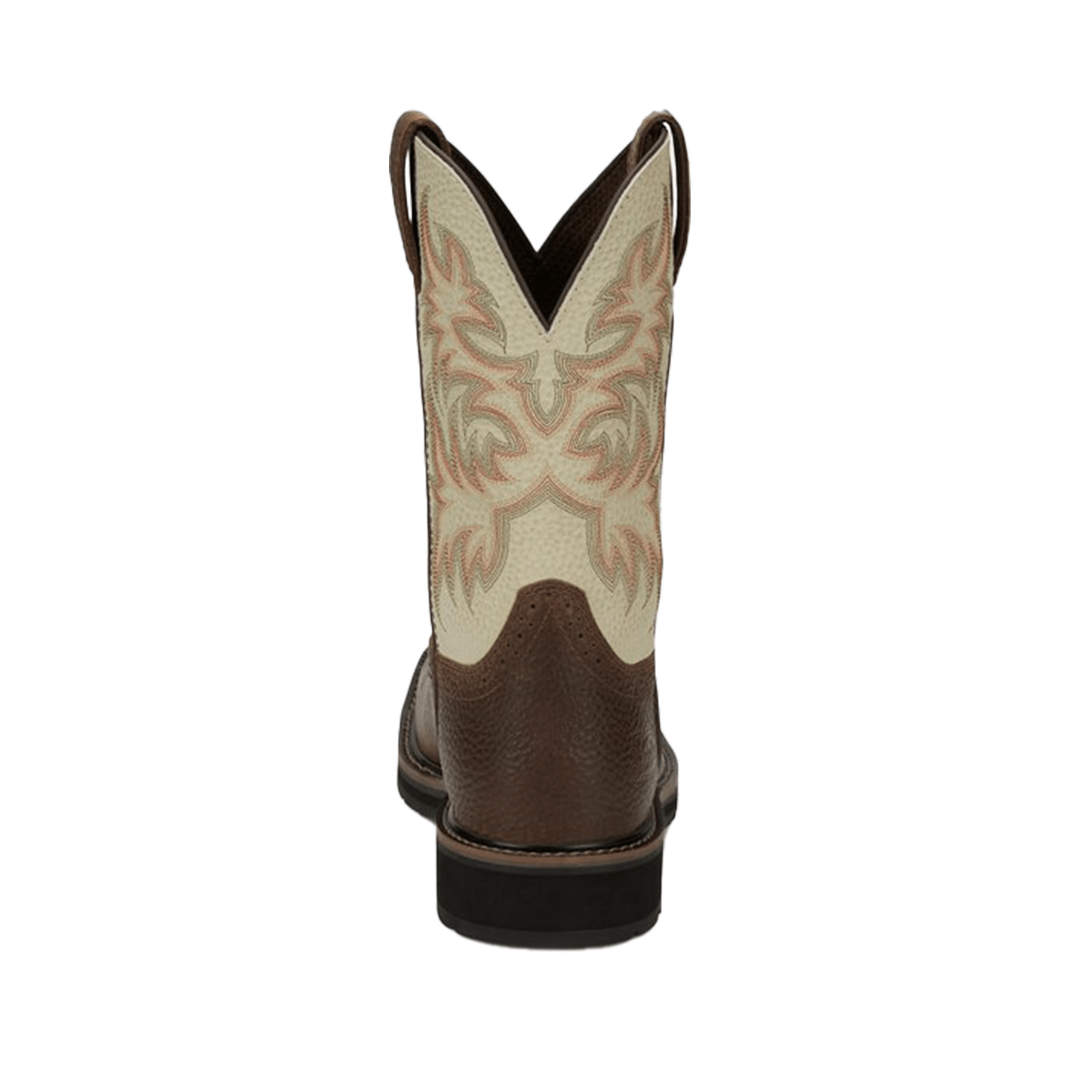 Justin Men's Stampede Steel Toe Work Brown Boots