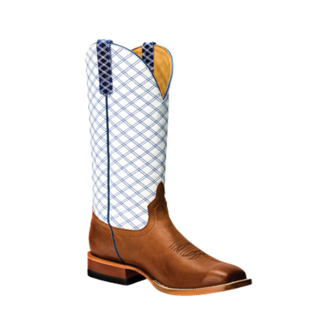Anderson Bean Men's Brass White Blue Checker Boots