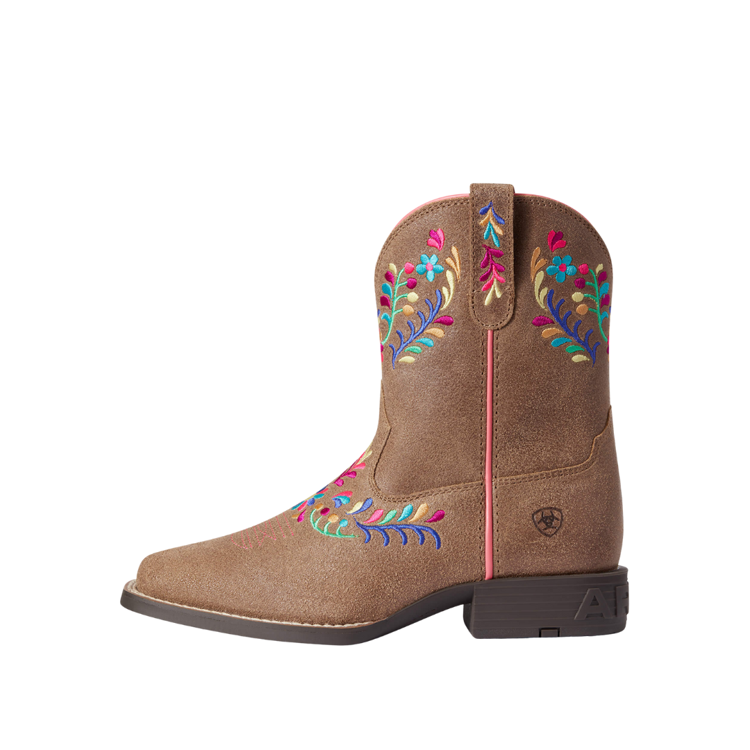 Ariat Youth Girl's Wild Flower Western Canyon Tan Boots