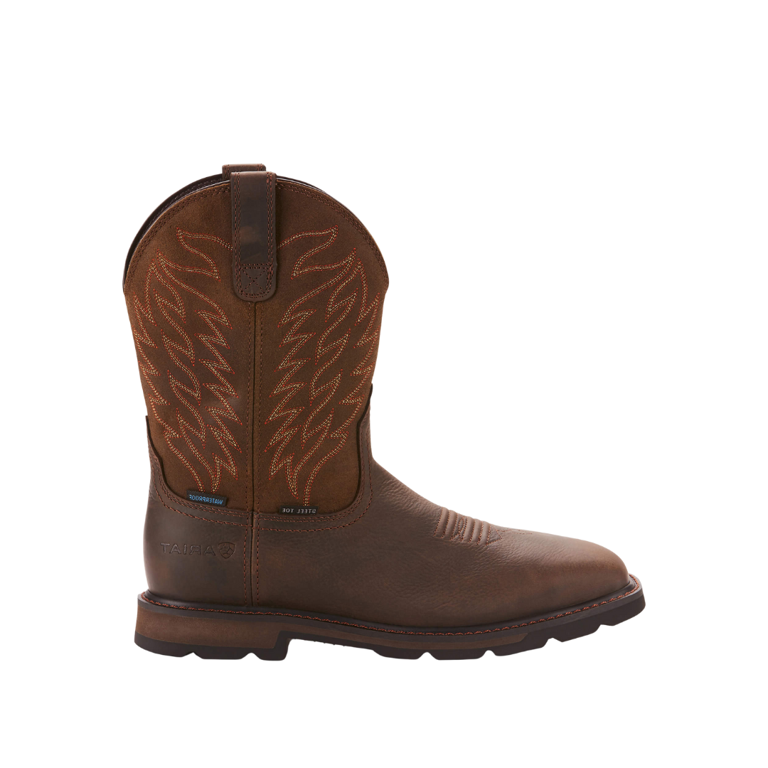 Ariat Men's Groundbreaker Wide Steel Toe Work Dark Brown Boots