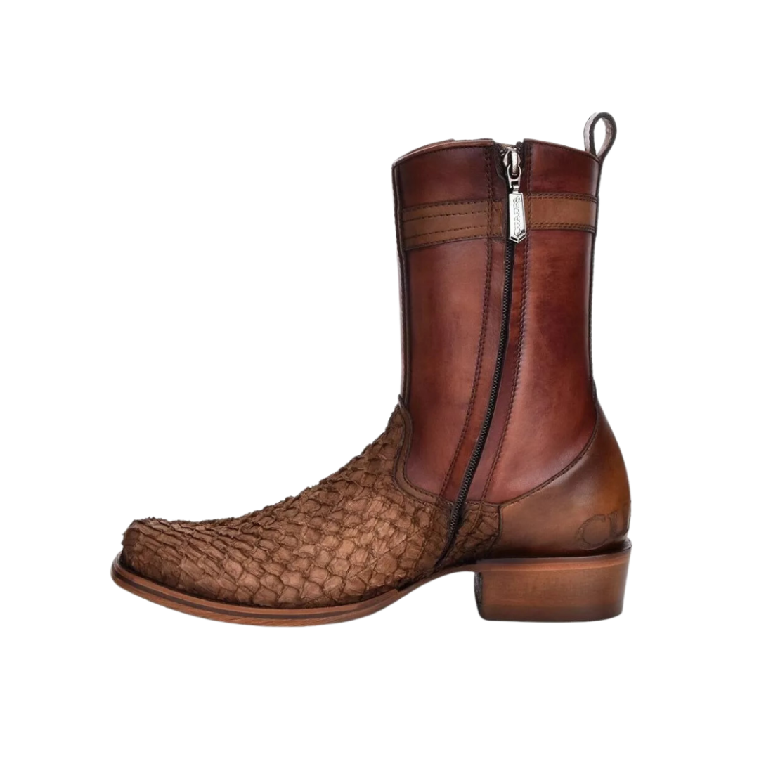 Cuadra Men's Fish Skin Pirarucu Brown Boots