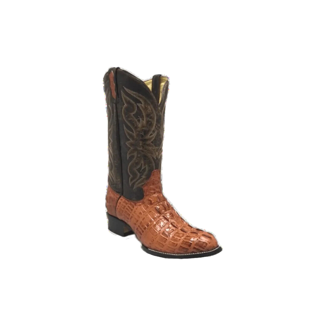 Boot Jack Men’s Brown &amp; Black Alligator Tail Print Western Boots
