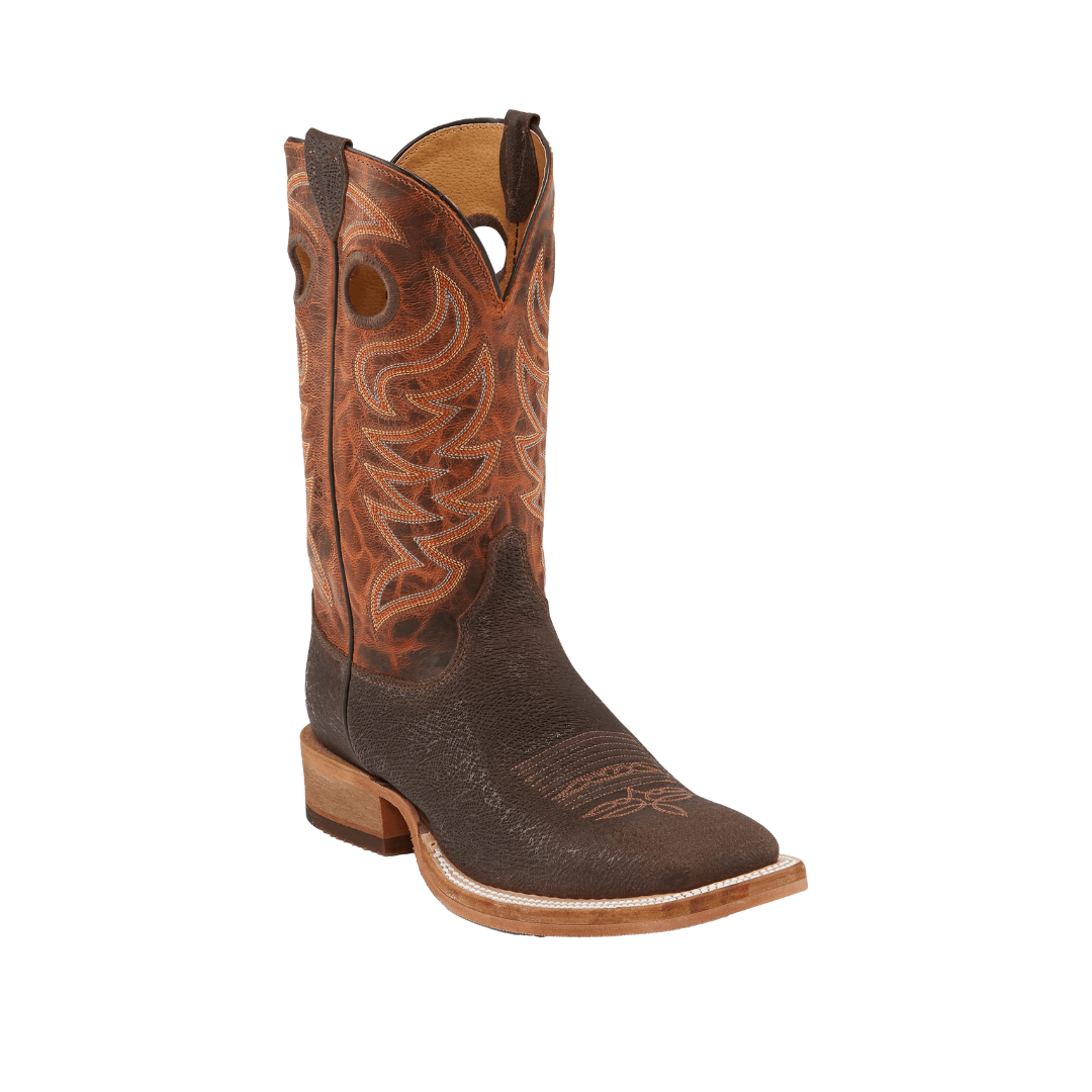 Justin Men’s Bent Rail Caddo Brown Stone Square Toe Western Boots