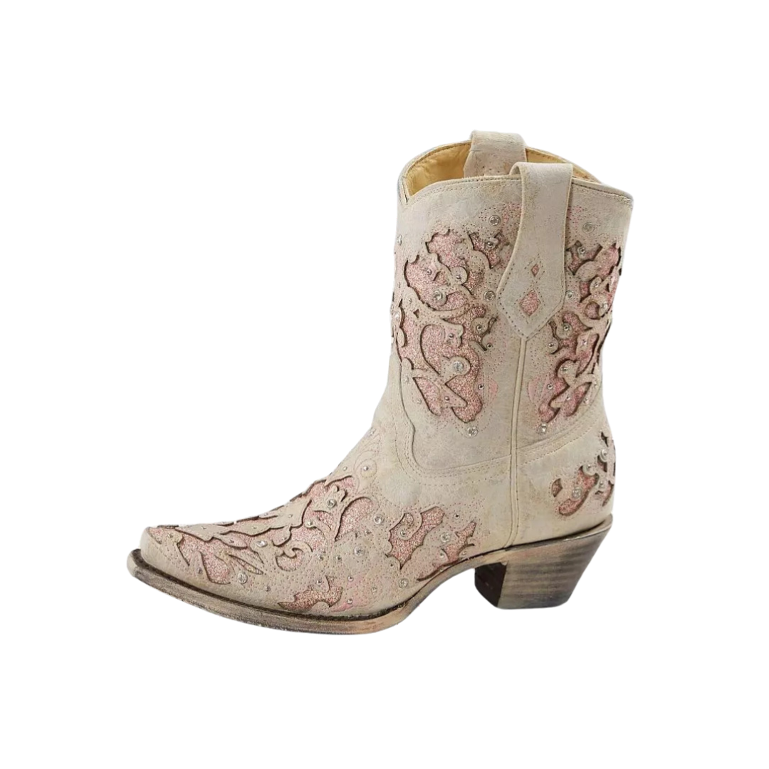 Corral Women's Leather Glitter Pink Boots