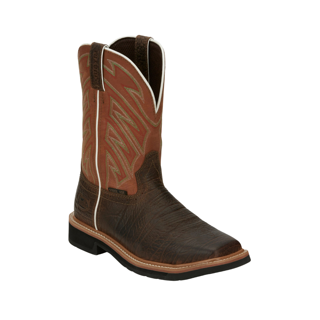 Justin Men's Dark Chestnut Electrican Work Boots