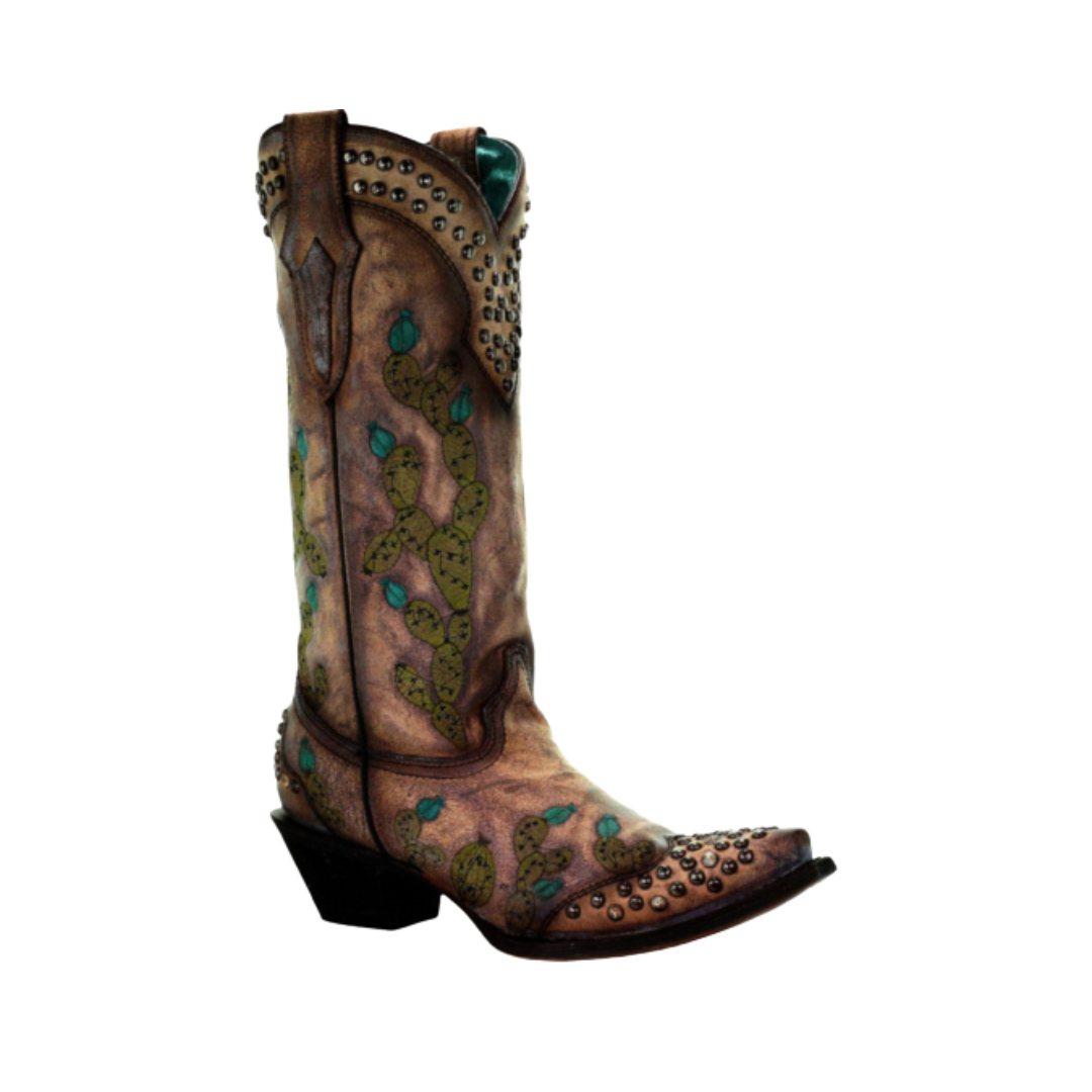 Corral Women's Saddle Nopal Cactus Embroidered Boots