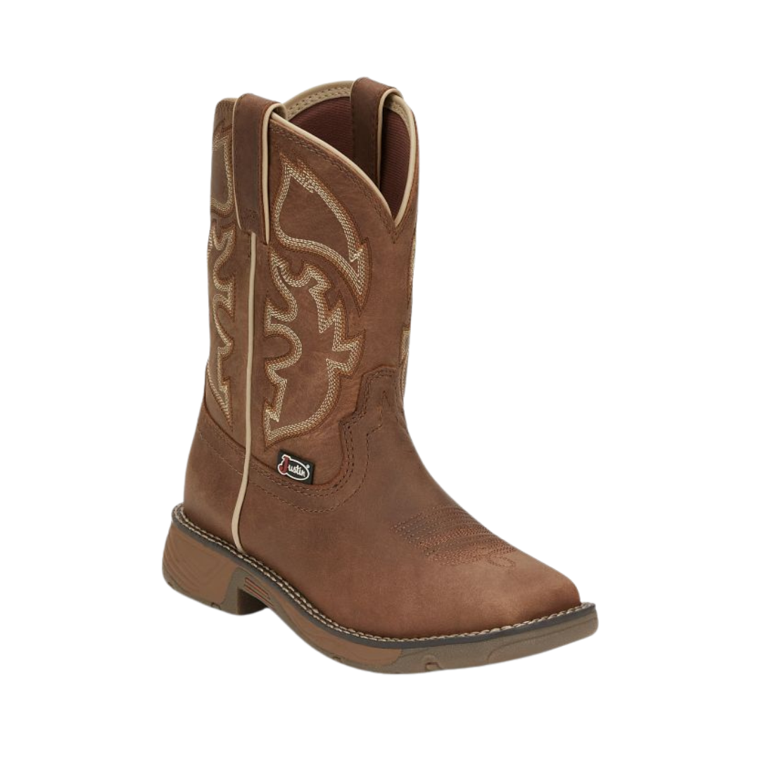 Justin Youth Boy's Rush Cowboy Brown Boots