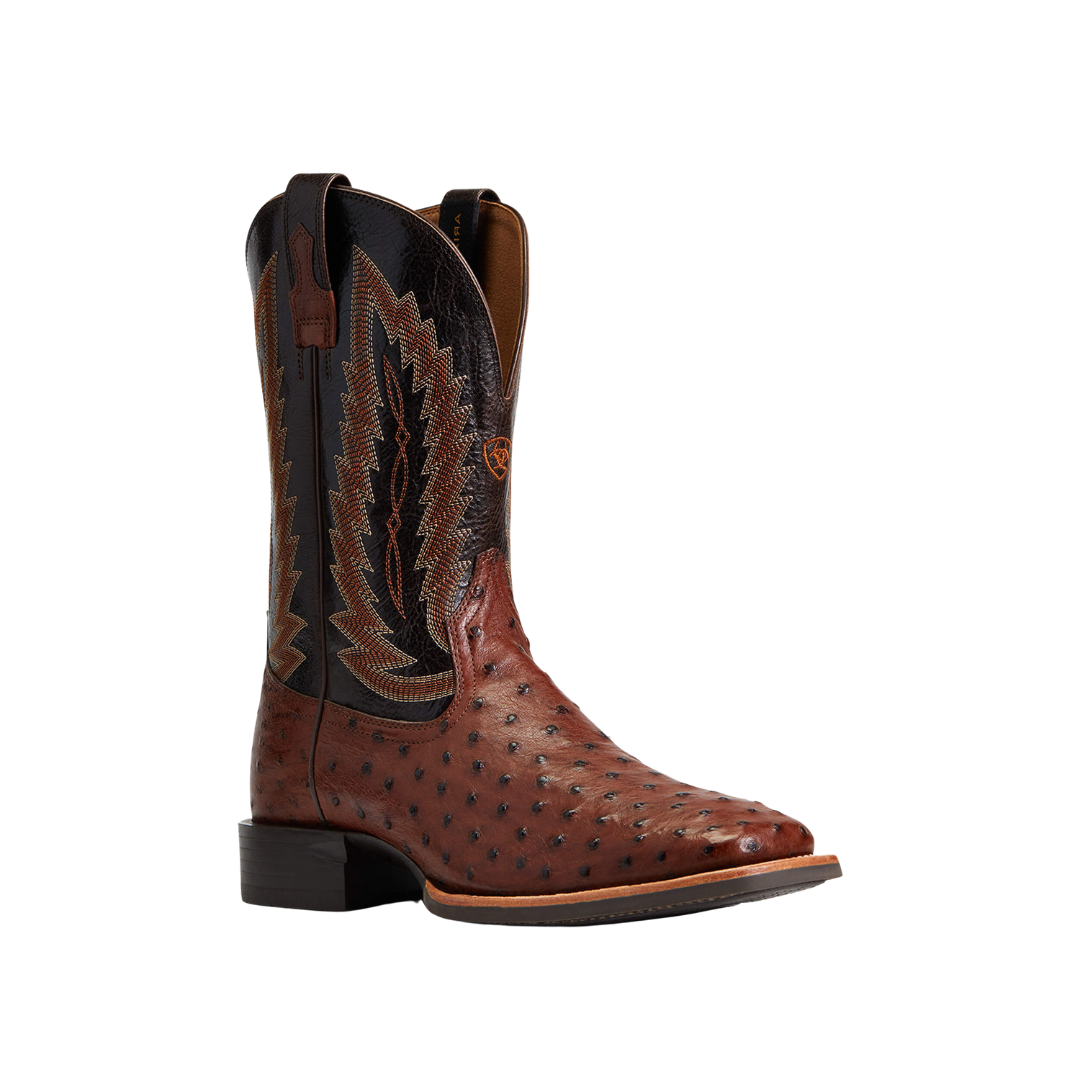 Ariat Men's Toe Quantum Primo Antique Tabac Ostrich Boots