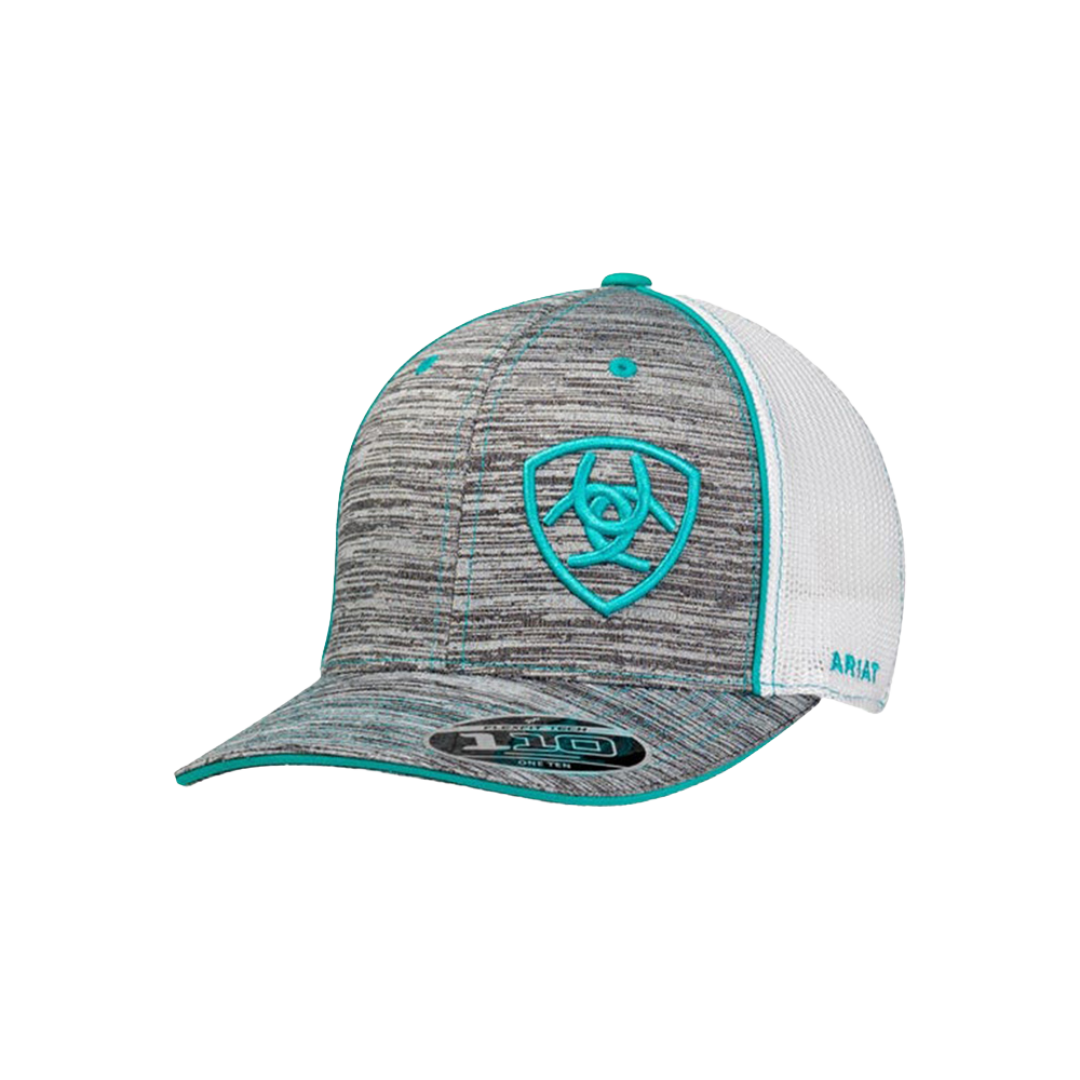 Ariat M&amp;F Youth Turquoise Offset Shield Logo Ball Cap