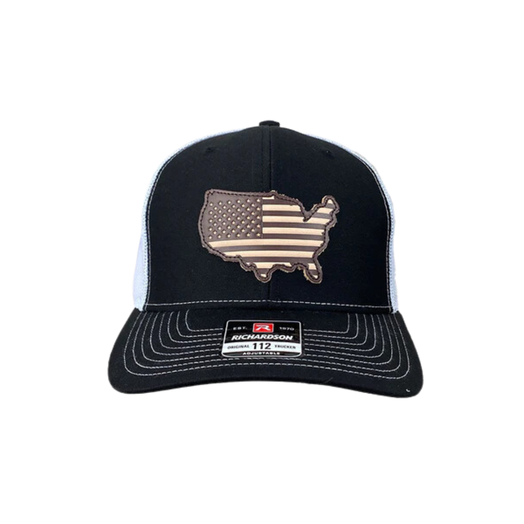 Ariat M&amp;F R112 Black Mesh Usa Patch Cap