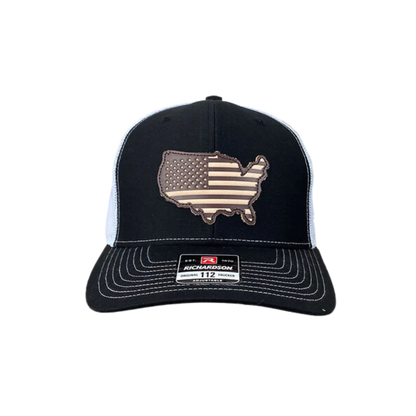 Ariat M&amp;F R112 Black Mesh Usa Patch Cap