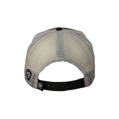 Ariat M&amp;F Grey White Mesh Embroidered Logo Baseball Cap