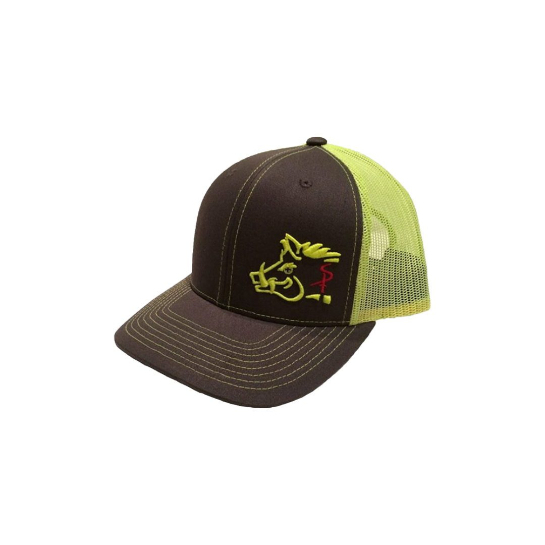 Oil Field Hats Grey Sniper Pig Yellow Mesh Cap