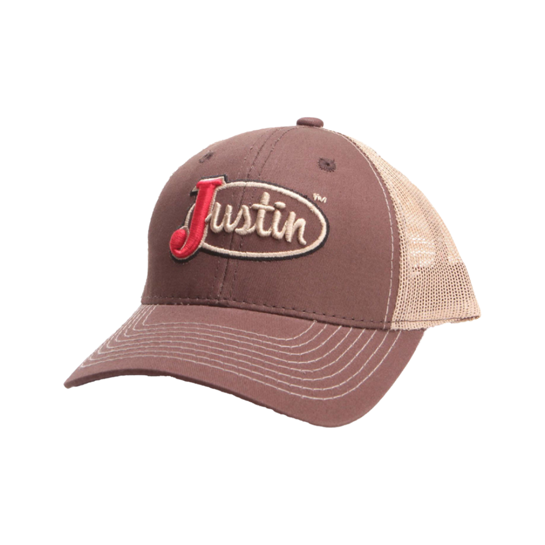 Milano Hats Brown Mesh Logo Embroidered Justin Cap