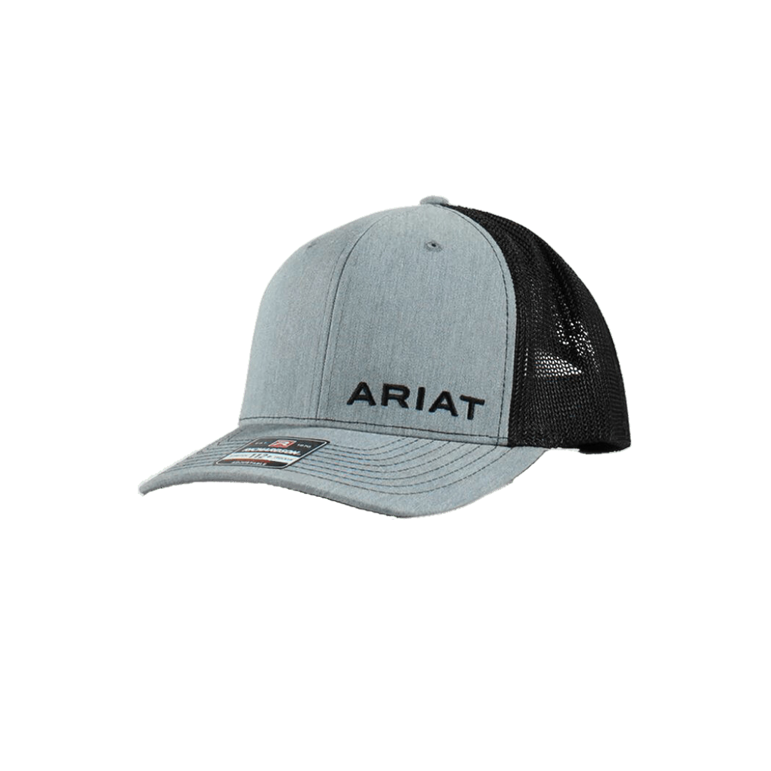 Ariat M&amp;F R112 Grey Mesh Embroidered Logo Cap
