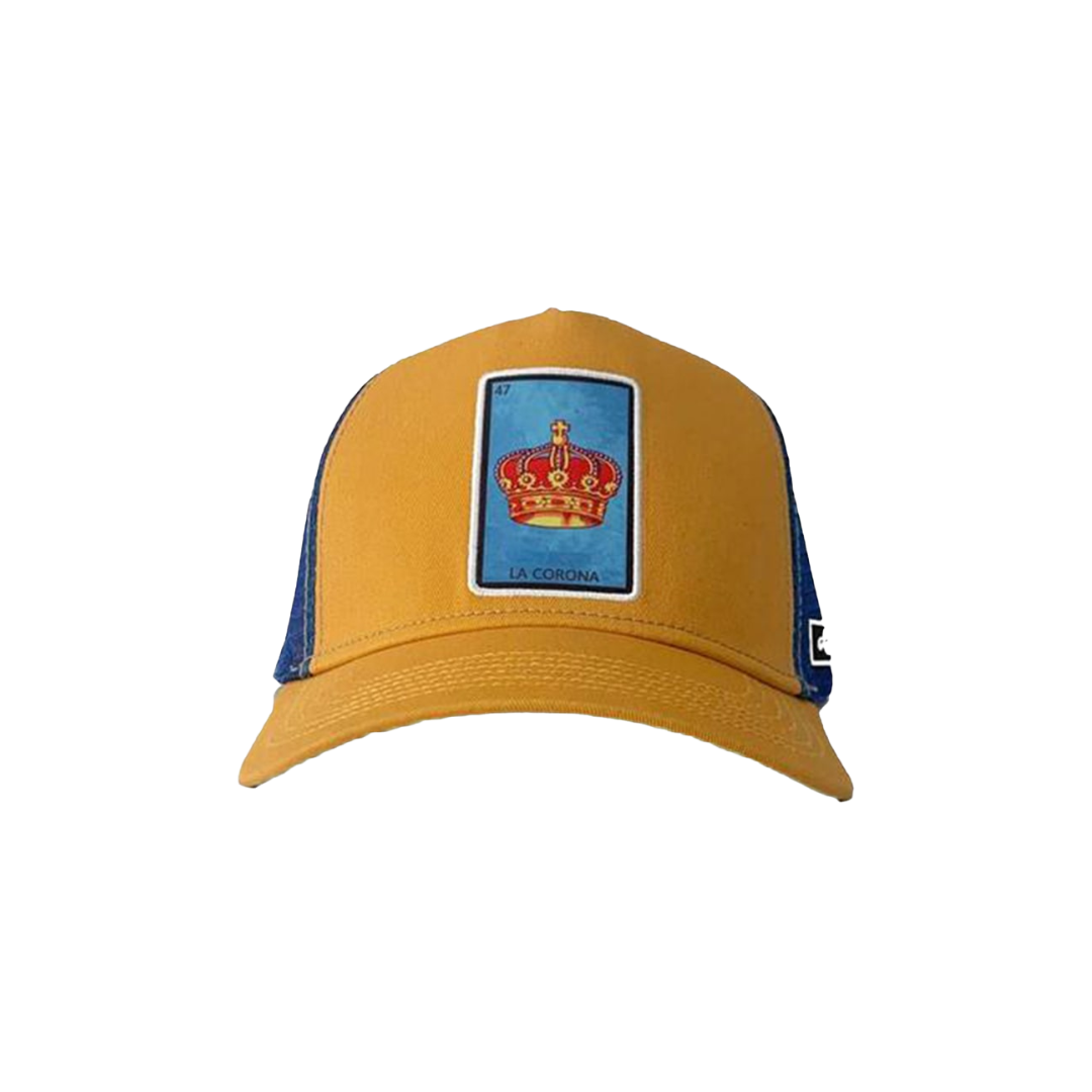 Milano Hats Yellow La Corona Blue Mesh Cap