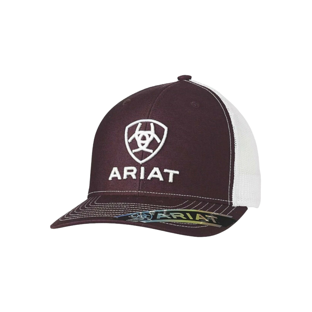 Ariat M&amp;F Flex Fit R112 Brown Mesh and Embroidered Logo Cap