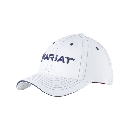 Ariat White and Navy Blue Logo Cap