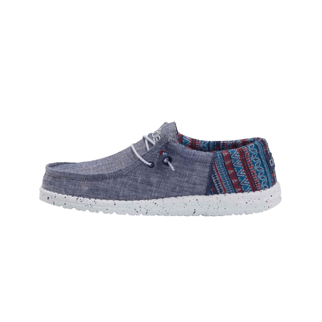 Hey Dude Men's Wally Tribe Slip On Blue Shoes