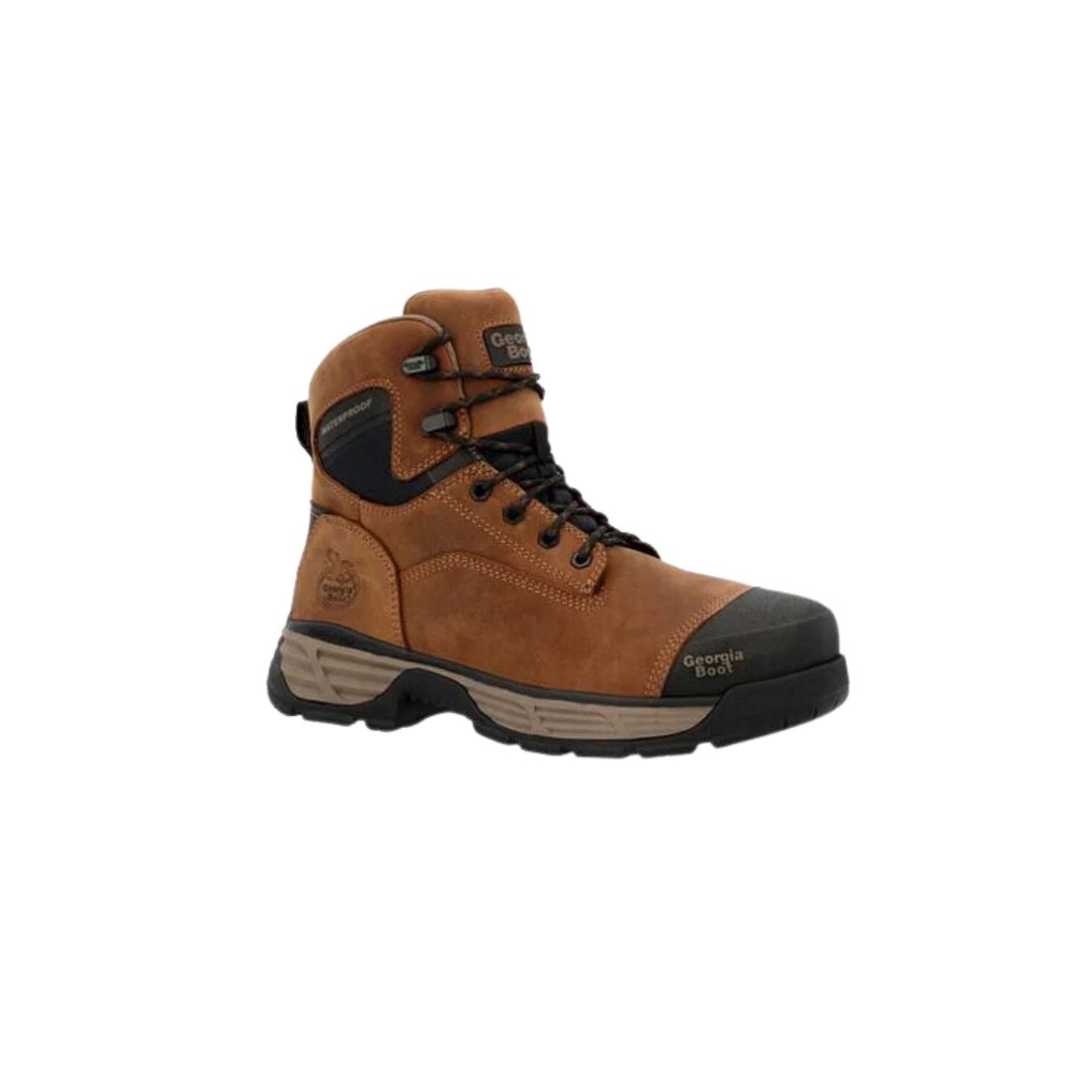 Rocky Boot Men's Edge 6 Waterproof Alloy Toe Work Brown Boot