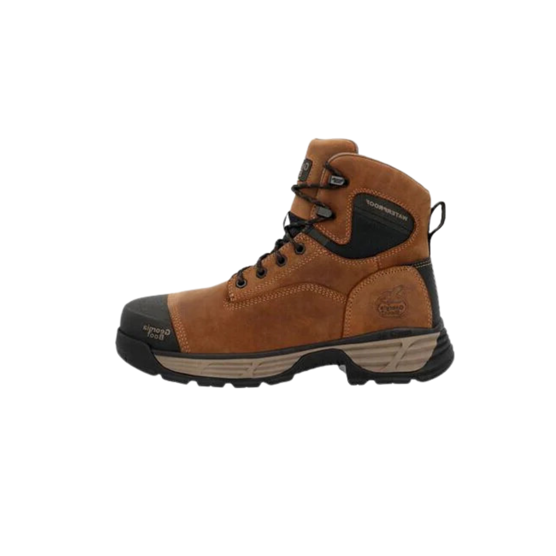 Rocky Boot Men's Edge 6 Waterproof Alloy Toe Work Brown Boot