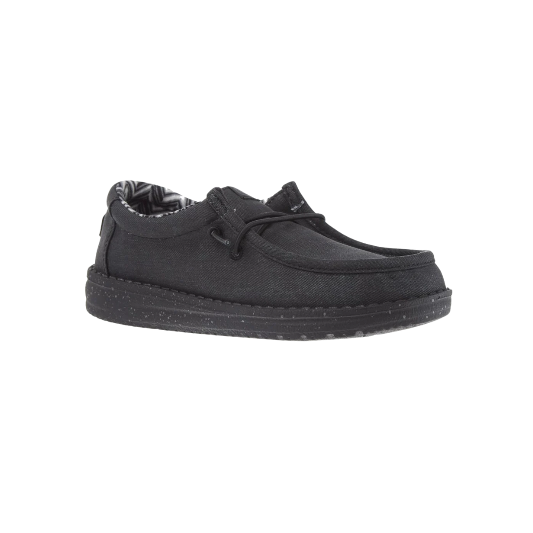 Hey Dude Youth Boy's Wally Canvas Black Shoes