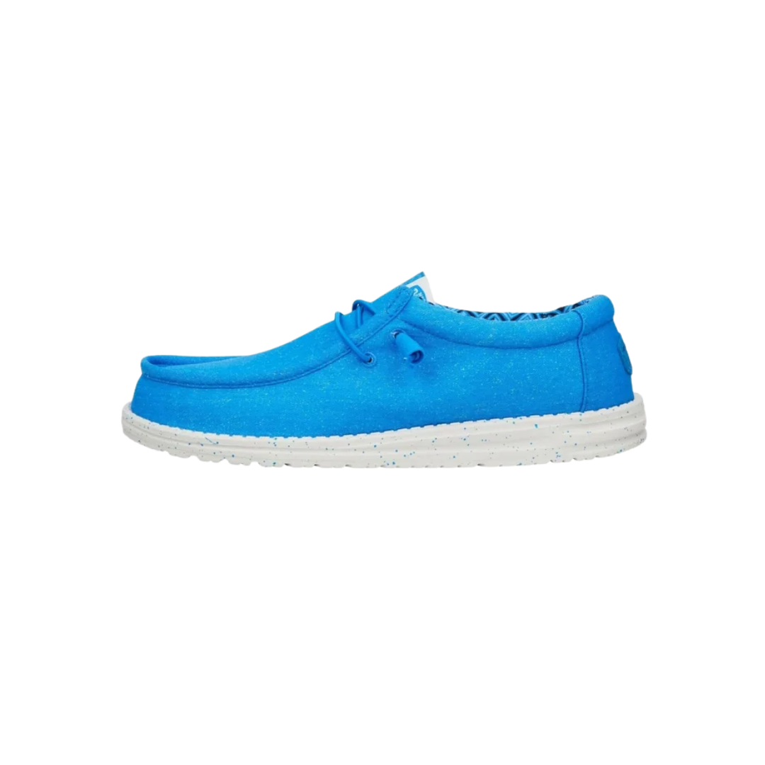 Hey Dude Men's Wally Stretch Canvas Blue Shoes