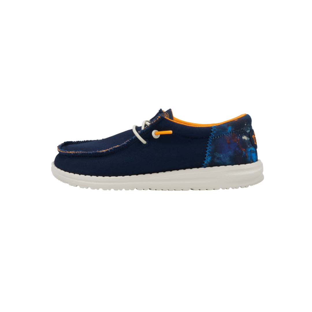 Hey Dude Youth Boy's Wally Funk Splatter Navy Shoes