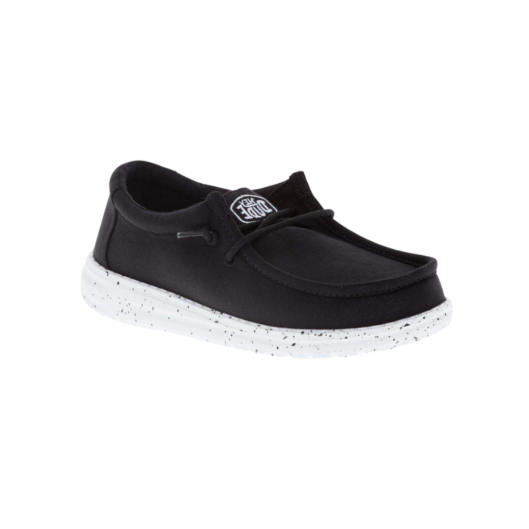 Hey Dude Youth Boy's Wally Canvas Black Shoes
