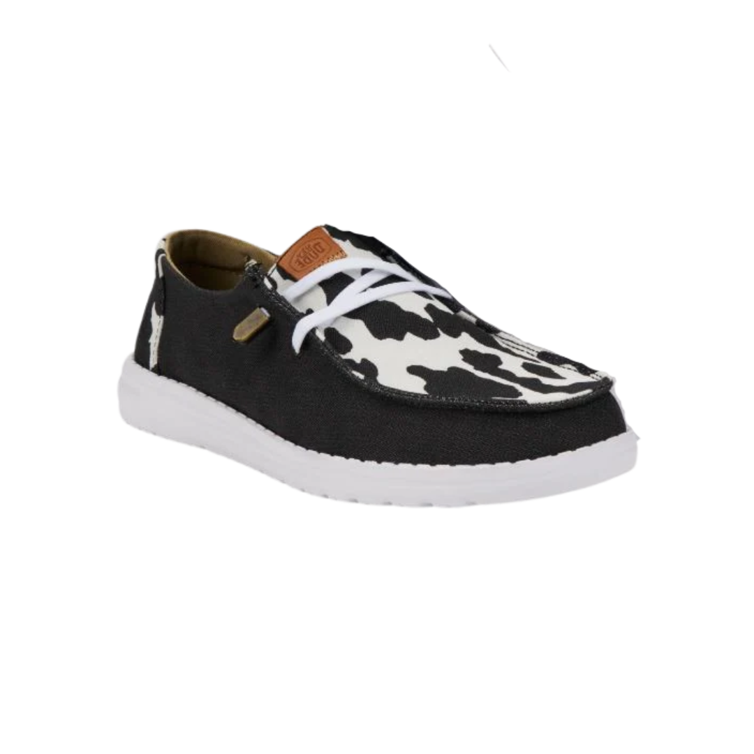 Hey Dude Women's Wendy Animal Black Cow Shoes