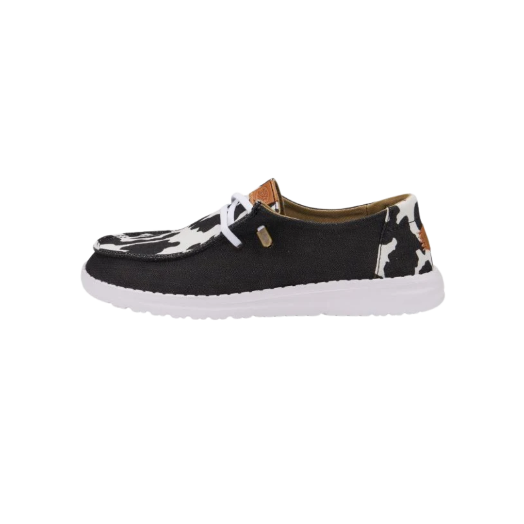 Hey Dude Women's Wendy Animal Black Cow Shoes