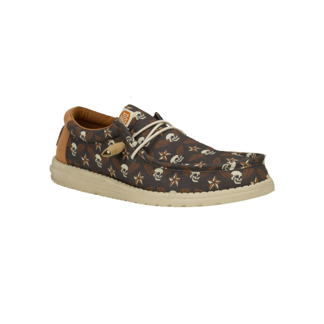 Hey Dude Men's Wally Stars Skulls Print Multicolor Shoes