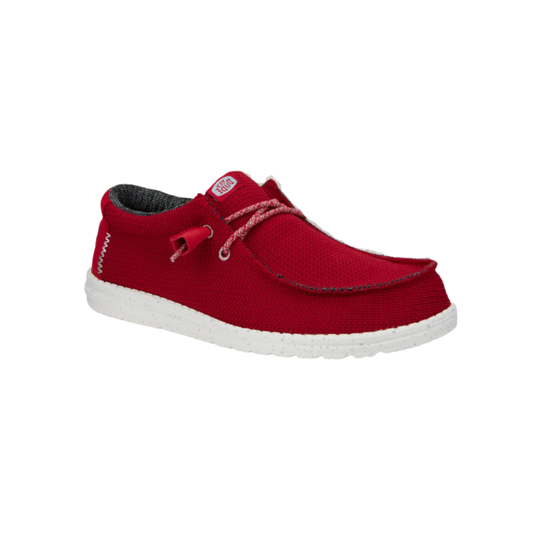 Hey Dude Men's Wally Sport Mesh Dark Red Shoes