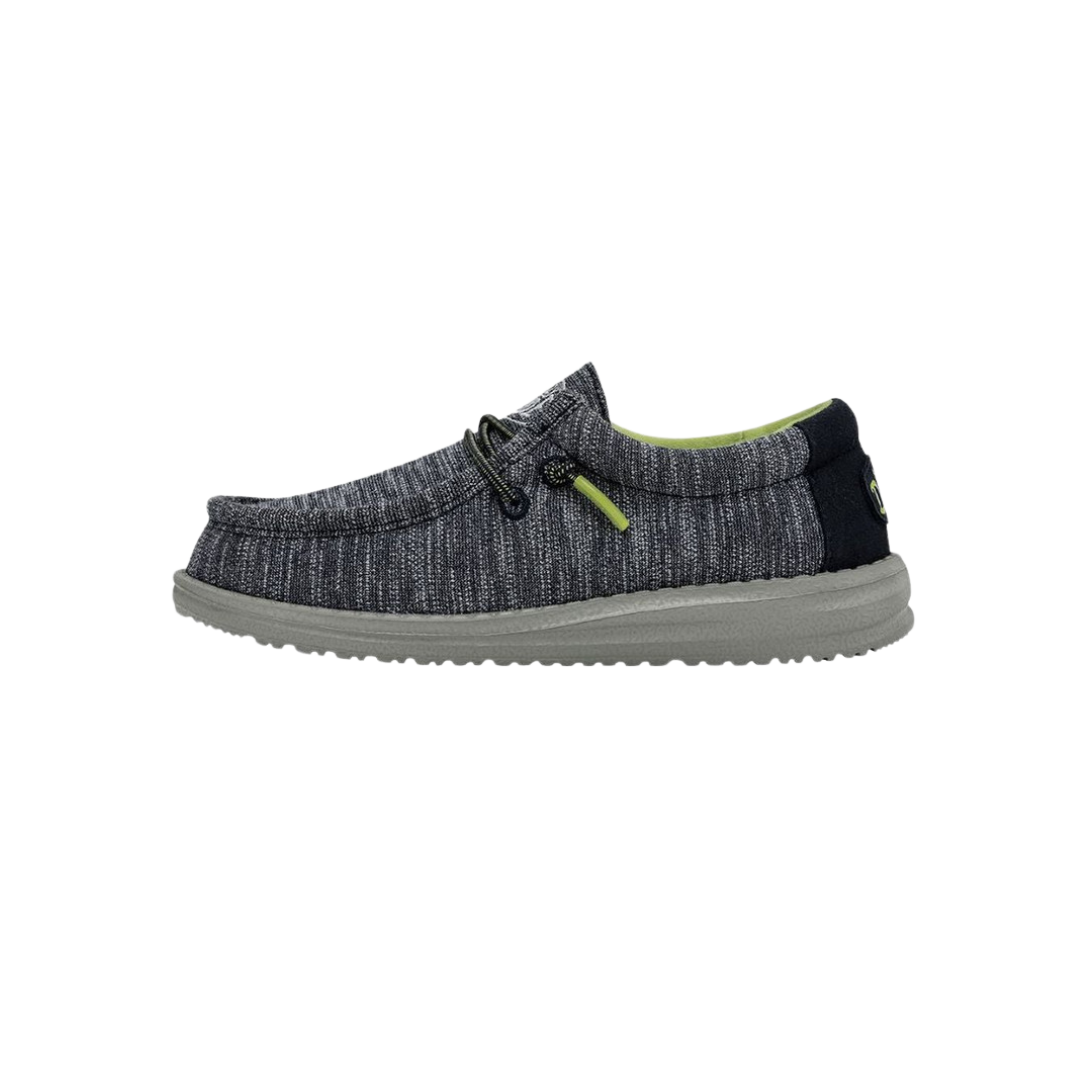 Hey Dude Youth Boy's Wally Jongens Stretch Navy Shoes
