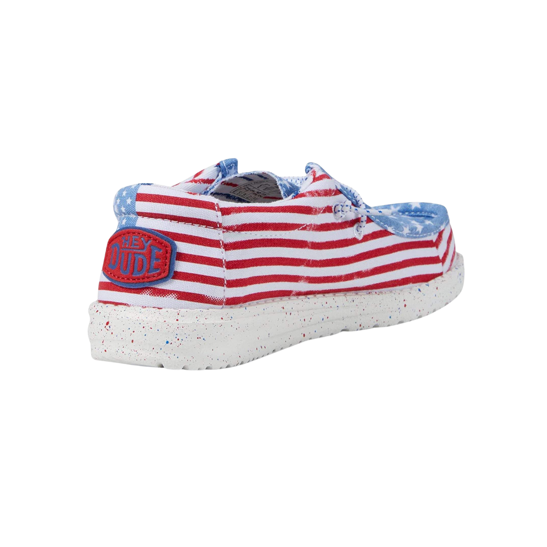 Hey Dude Youth Boy's Wally Flag Patriotic Shoes