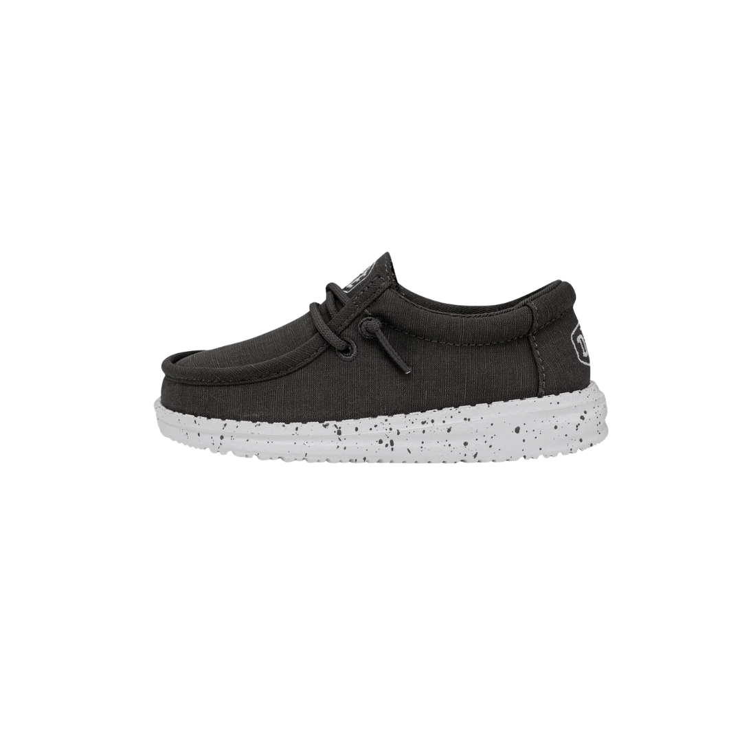 Hey Dude Toddler Boy's Wally Slub Canvas Dark Grey Shoes