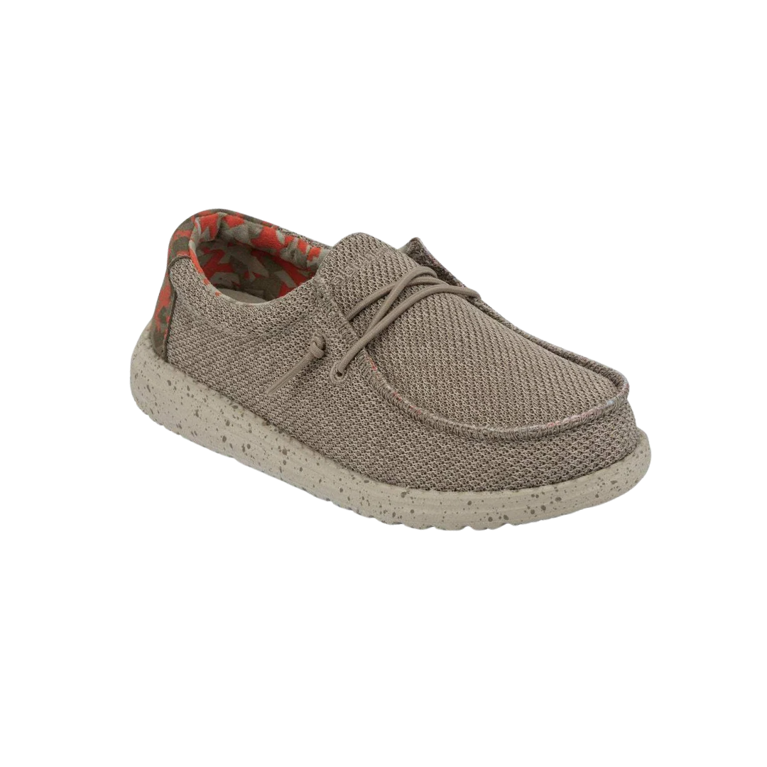 Hey Dude Kid's Wally Sox Comfort Slip-On Tan Camo Shoes