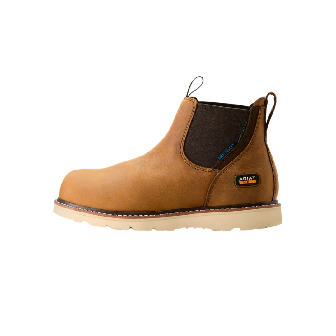 Ariat Women's Rebar Wedge Chelsea Work Antique Brown Boots