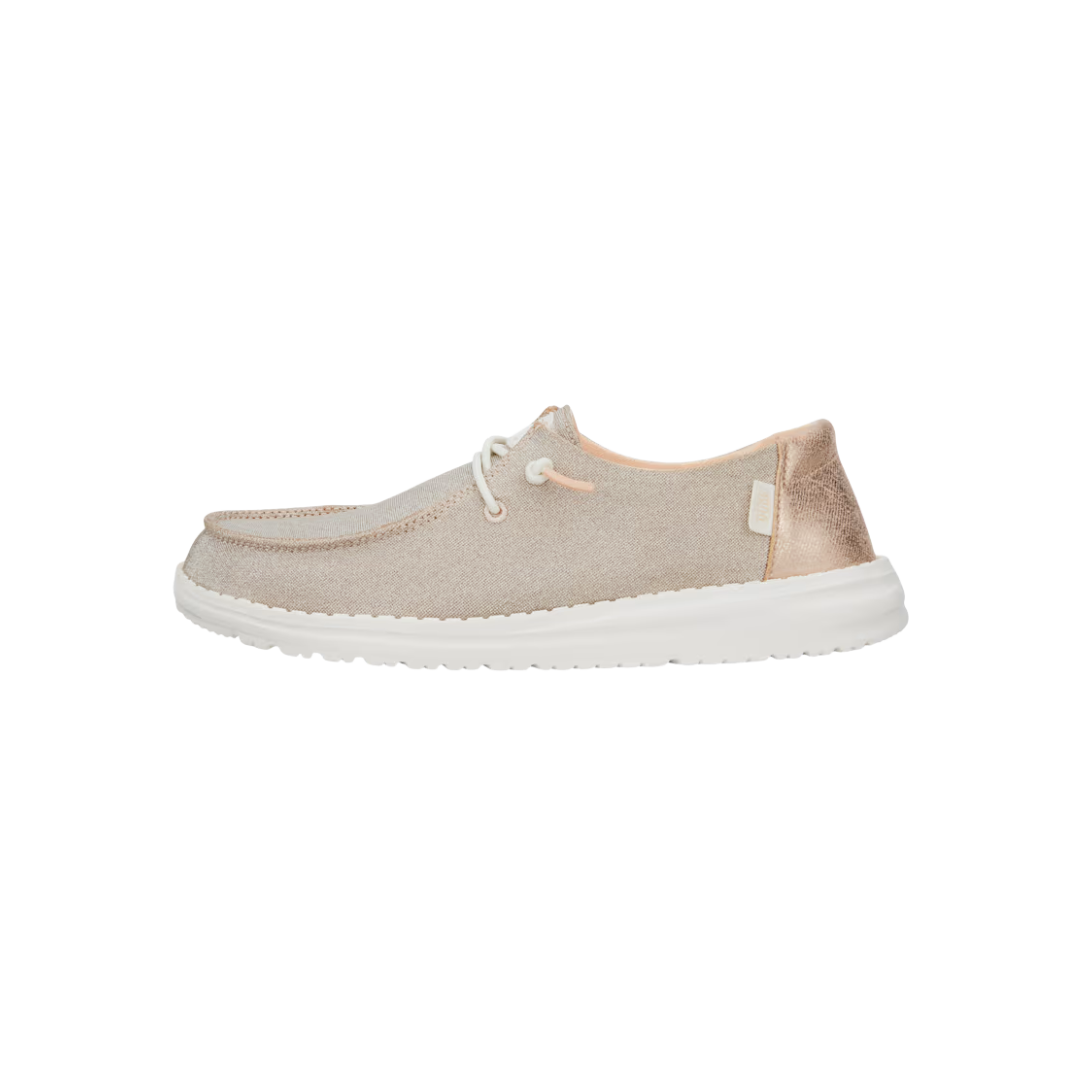 Hey Dude Women's Wendy Metallic Sparkle Rose Gold Shoes