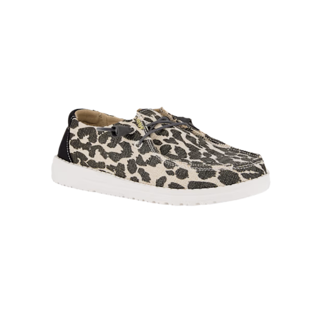 Hey Dude Women's Wendy Leopard Sparkle Tan Shoes
