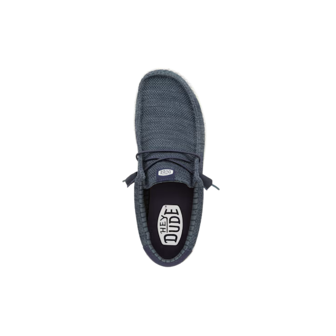 Hey Dude Men's Wally Stretch Sox Navy Shoes
