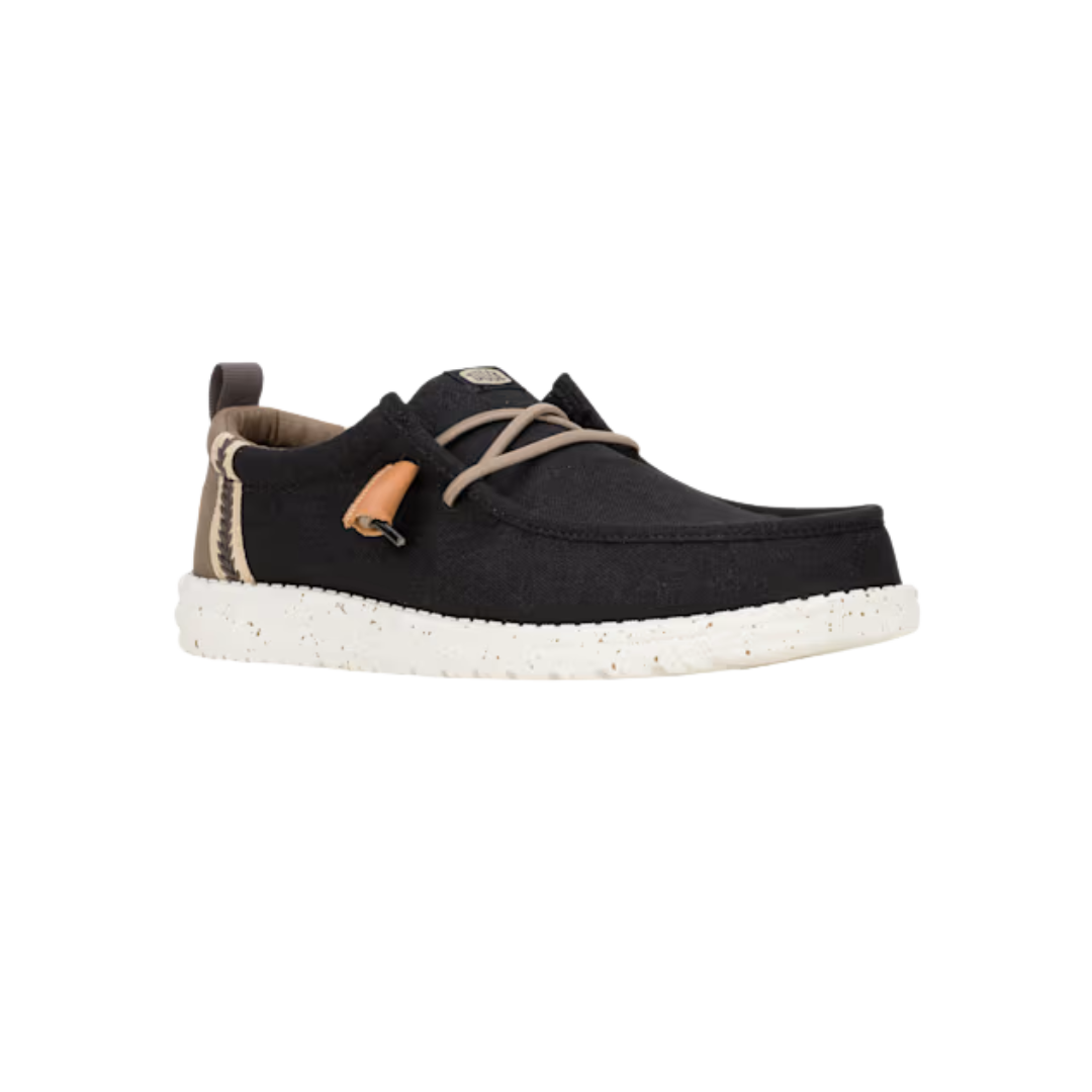 Hey Dude Men's Wally Craft Linen Black Shoes
