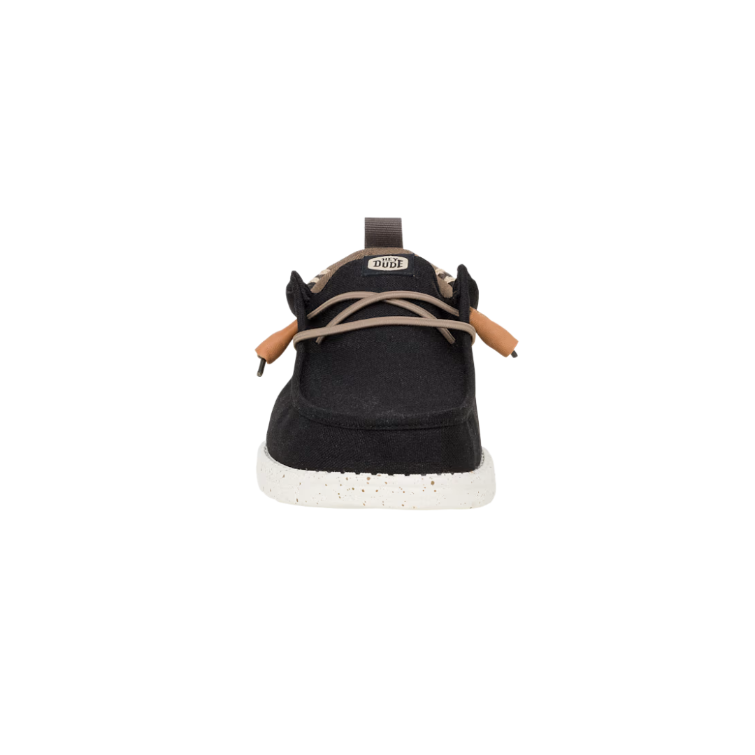 Hey Dude Men's Wally Craft Linen Black Shoes