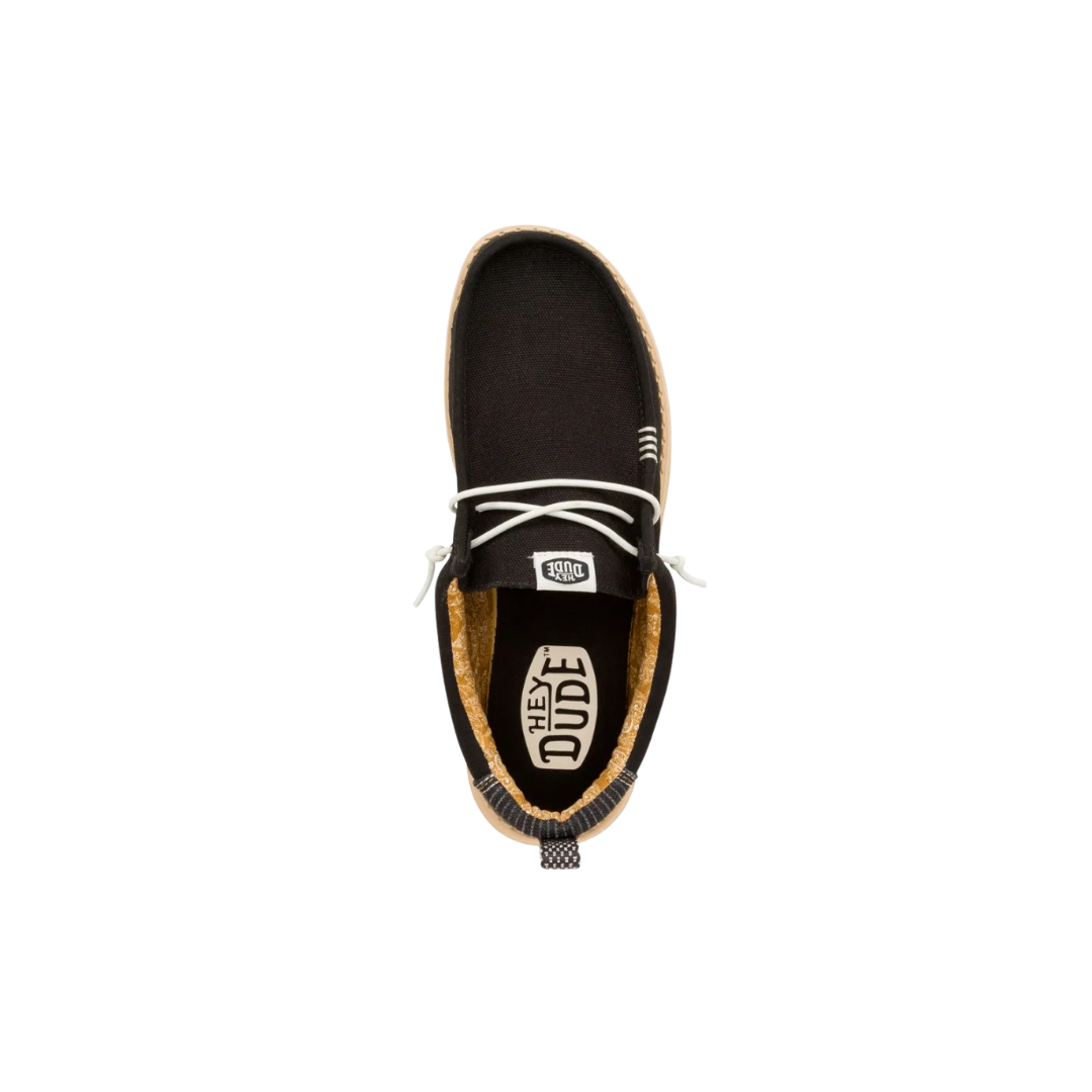 Hey Dude Men's Wally Hickory Denim Black Shoes