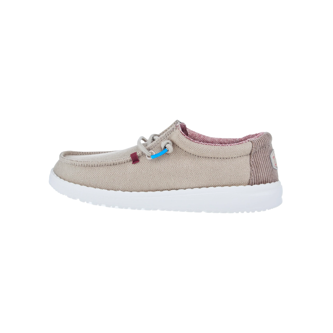 Hey Dude Youth Boy's Wally Herringbone Tan Shoes