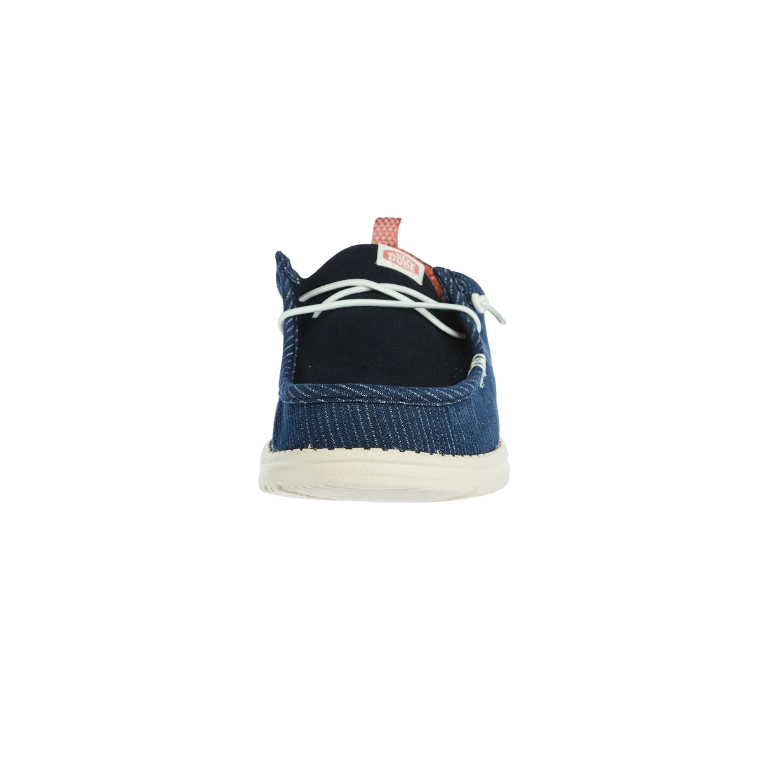 Hey Dude Men's Wally Hickory Denim Navy Shoes - Western Style and