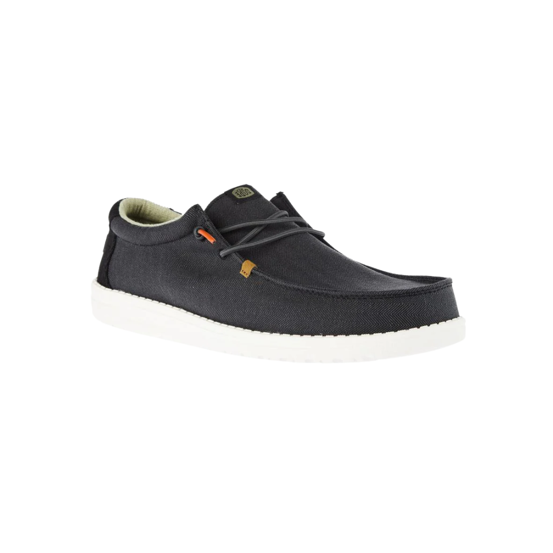 Hey Dude Men's Wally Herringbone Grey Shoes