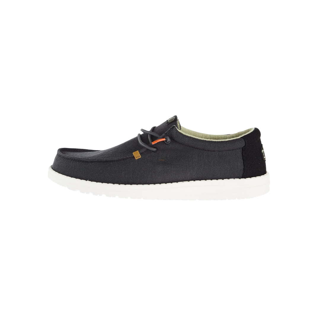 Hey Dude Men's Wally Herringbone Grey Shoes