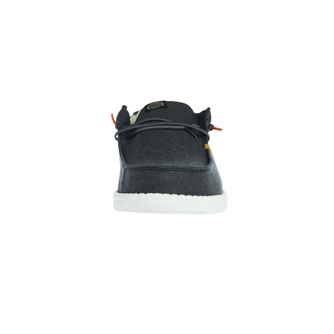 Hey Dude Men's Wally Herringbone Black Shoes
