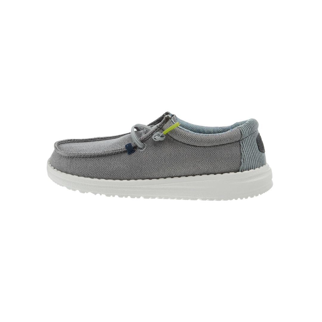 Hey Dude Youth Boy's Wally Herringbone Charcoal Shoes